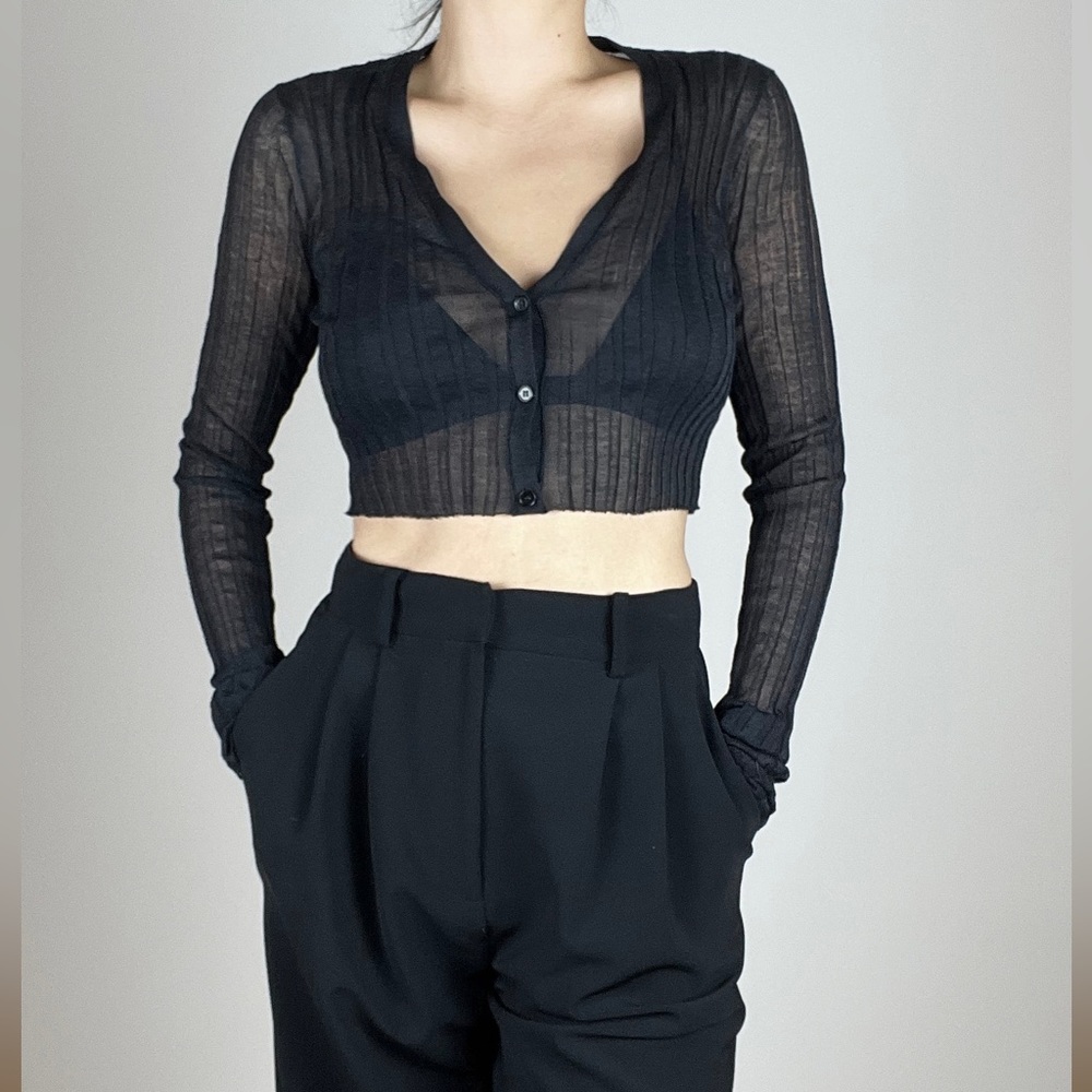 Jil Sander Cropped Sheer Cardigan